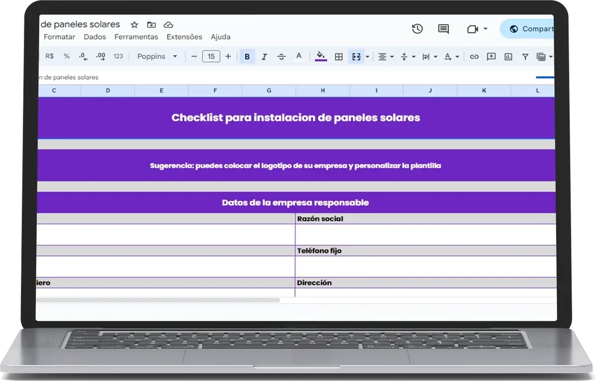 Checklist de instalación de paneles solares: vista previa del material de Auvo