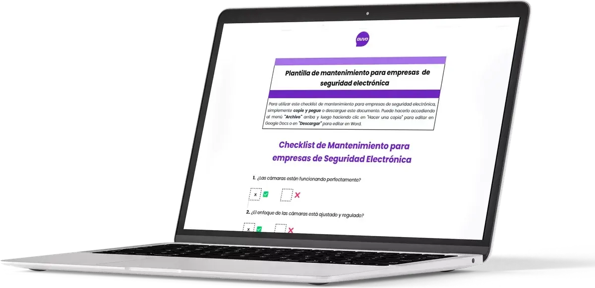 Checklist de seguridad electrónica: vista previa del material de Auvo
