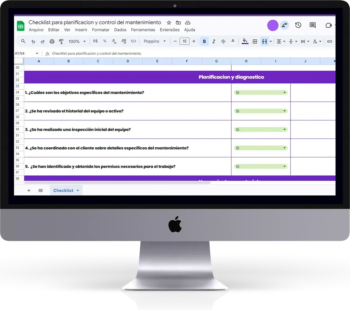 Checklist de planificación y control del mantenimiento: vista previa del material de Auvo